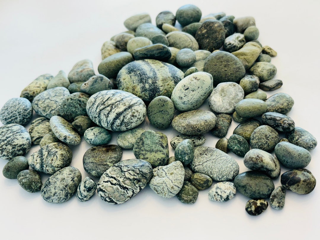 Beach Rocks and Green Sea Stones, Genuine Ocean Gemstones for Home ...