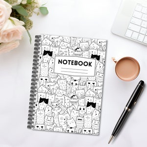 Cat Spiral Notebook, Notebook For Cat Lover, Custom Journal For Women, Gift For Her, Writing Journal, Cat Mom Gifts, Office School Supplies
