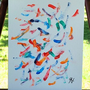 Original Abstract Acrylic Painting &#39;Snowfire&#39;