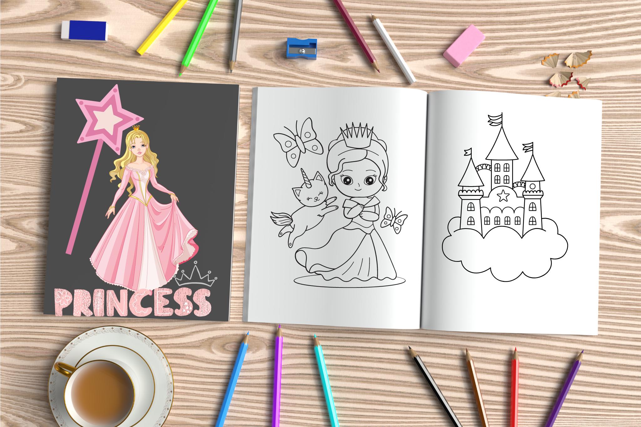 Princess Kids Color Princess Kids Coloring Pages, All Princesses Cartoon Coloring Book ...