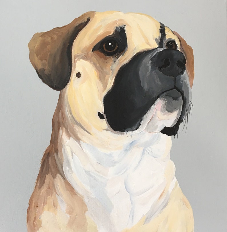 Custom Dog Portrait, 8 x 8 Custom Dog Portrait, Custom Pet Portrait, Custom Dog Painting Bild 2