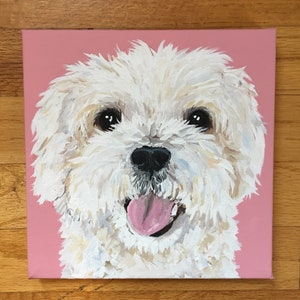 Custom Dog Portrait, 8 x 8 Custom Dog Portrait, Custom Pet Portrait, Custom Dog Painting Bild 6