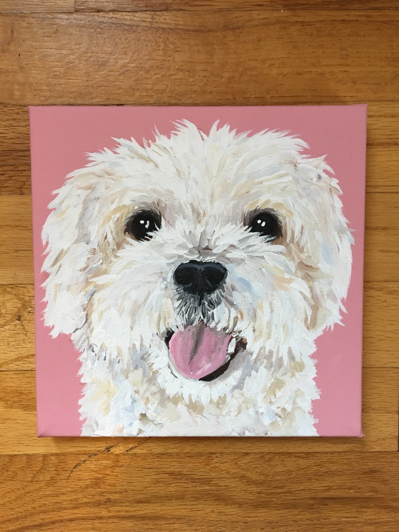 Custom Dog Portrait, 8 x 8 Custom Dog Portrait, Custom Pet Portrait, Custom Dog Painting Bild 6