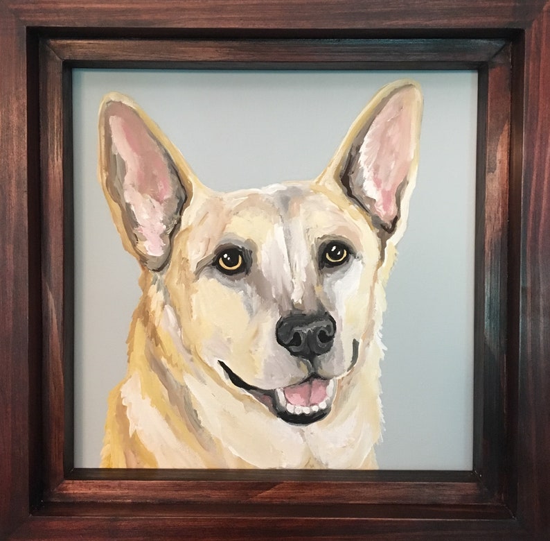 Custom Dog Portrait, 10 x 10 Custom Dog Portrait, Custom Dog Painting, Custom Pet Portrait, Pet Painting, Paint My Pup, Gift for Dog Lover image 6