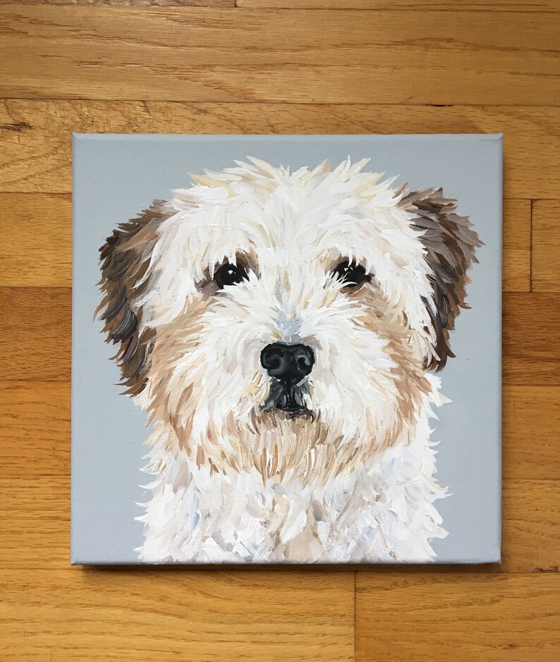 Custom Dog Portrait, 8 x 8 Custom Dog Portrait, Custom Pet Portrait, Custom Dog Painting Bild 7