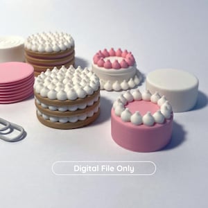 STL Set of 8 Cakes Miniatures for 1/12 Dollhouse - Miniature Furniture, 3D Printing Files