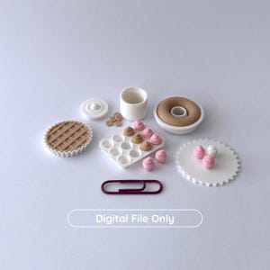 STL-Backformen-Set 1:12 (10-teilig) – Puppenhausminiaturen, Dateien für 3D-Druck – Kekse, Cupcakes, Kuchen