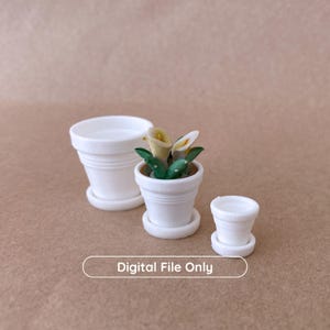 Doniczki do domku dla lalek 1/12 – Miniaturowe meble, pliki STL do druku 3D