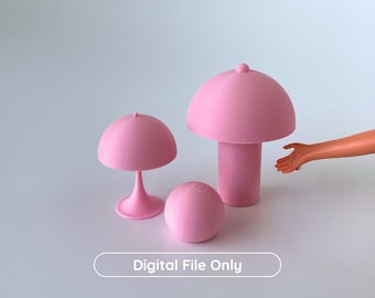1:6 Modern 3 Lamps | 3D Printable Miniature for Barbie Dollhouse | STL Files | Desk Lamp Bundle | Digital Download