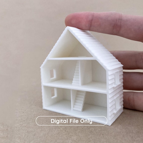 STL 1/144 Mini Dollhouse With Stairs and Real Steps or Without