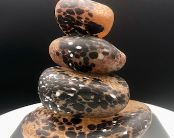 Handblown glass Zen Rock Stack sculpture