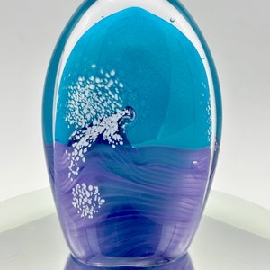 The great wave Handblown glass paperweight sculpture