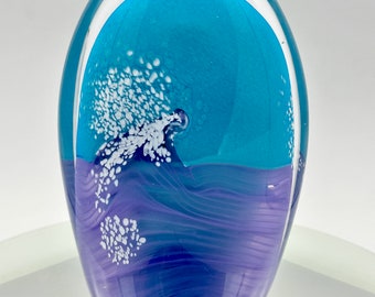 The great wave Handblown glass paperweight sculpture