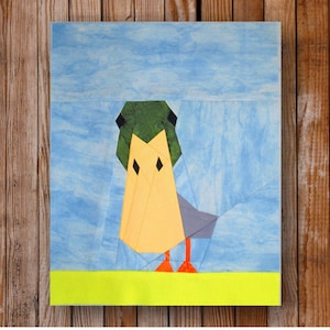 Peeping Duck 8 x 10 Quilt Block Pattern