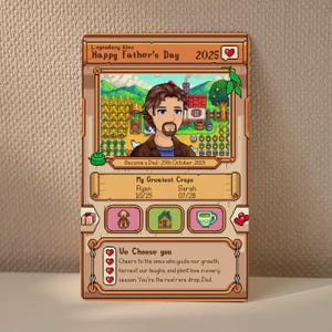 Gepersonaliseerde Stardew Valley Vaderdagkaart - Aangepast cadeau voor vader - Vaderdagcadeaus - Vaderdagcadeau - Aangepaste Stardew-kaart - Vaderdagcadeaus