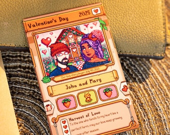 Spersonalizowana kartka rocznicowa Stardew Valley: prezent dla pary graczy (cyfrowy)