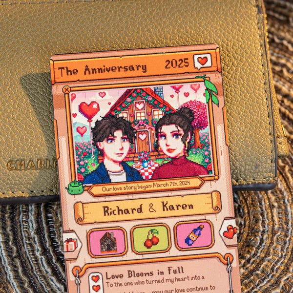 Personalized Stardew Valley Anniversary Card: Gamer Gift