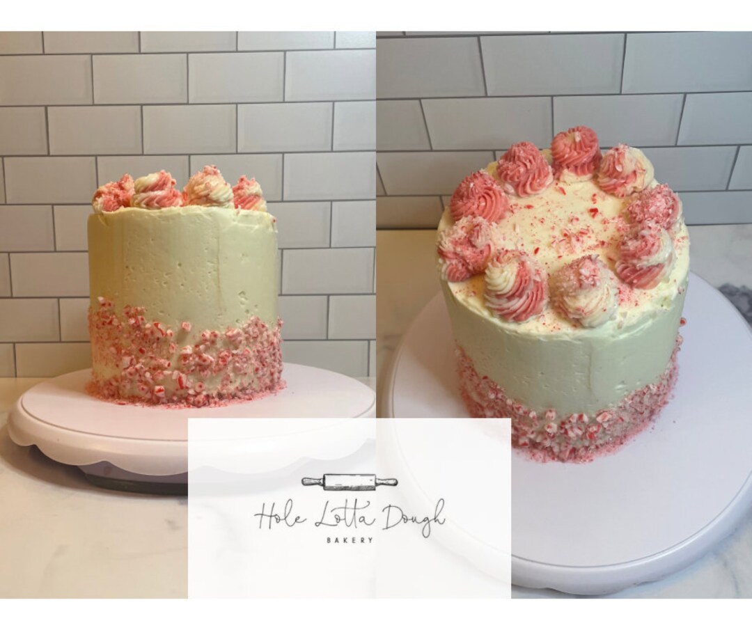 Chocolate Peppermint Buttercream Christmas Cake Etsy