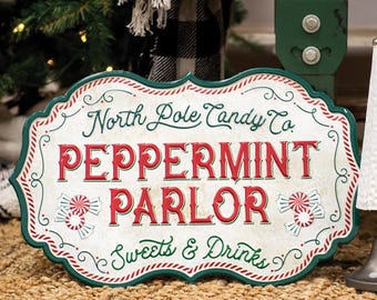 peppermint metal sign