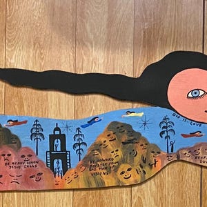 Howard Finster. Trumpeting Angel With Mountains.