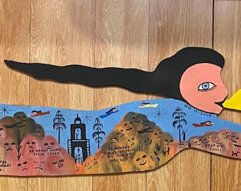 Howard Finster. Trumpeting Angel With Mountains.