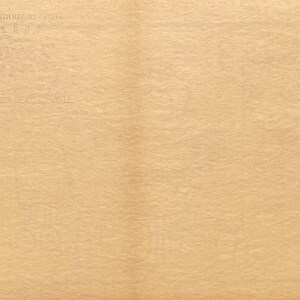 Puede incluir: Un papel de color marr&oacute;n claro con el texto "THE KEITH HARING Estate" en la parte superior y "CERTIFICATE OF AUTHENTICITY" debajo. El papel tiene una superficie texturizada y un dise&ntilde;o descolorido.