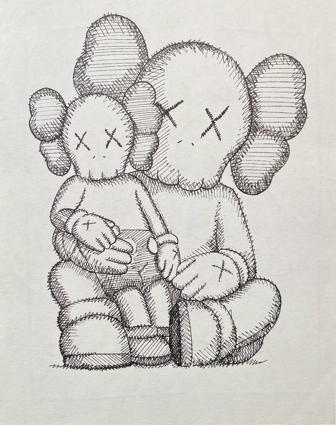 KAWS Drawing on Paper - Etsy