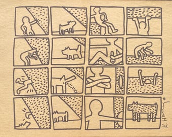 Keith Haring Mischtechnik auf Papier