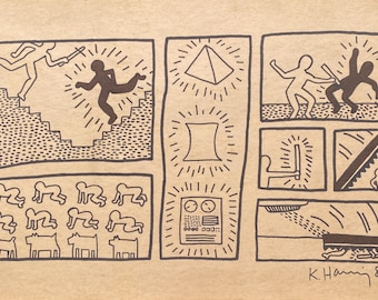 Keith Haring Mischtechnik auf Papier