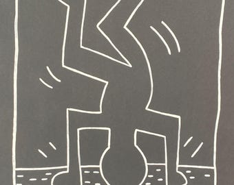 Keith Haring Mischtechnik auf Papier