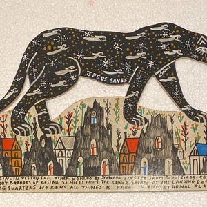 Howard Finster. Black Leopard.
