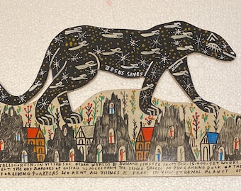 Howard Finster. Black Leopard.