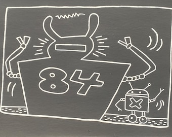Keith Haring Mischtechnik auf Papier