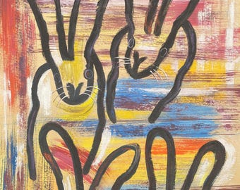 Dibujo de Hunt Slonem en cartón