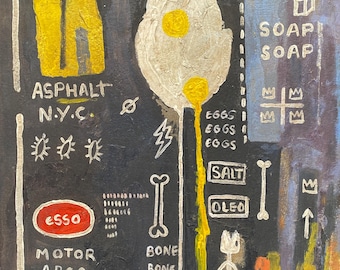 Jean-Michel Basquiat OIL ON CARDBOARD