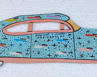 Howard Finster (1916-2001) Pintura de Cadillac