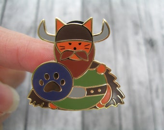 Viking cat enamel pin, Warrior cat, Cat humor, Cute cat accessory, Cat lapel pin, Animal lapel pin, Kawaii cat pin, Cat lover gift