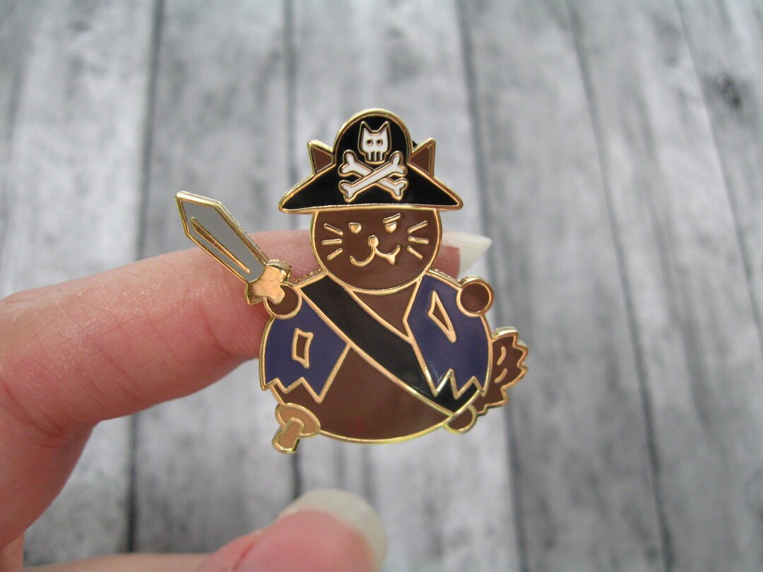 Pirate Cat Enamel Pin, Dangerous Cat, Pirate Lover Gift, Cute Cat ...