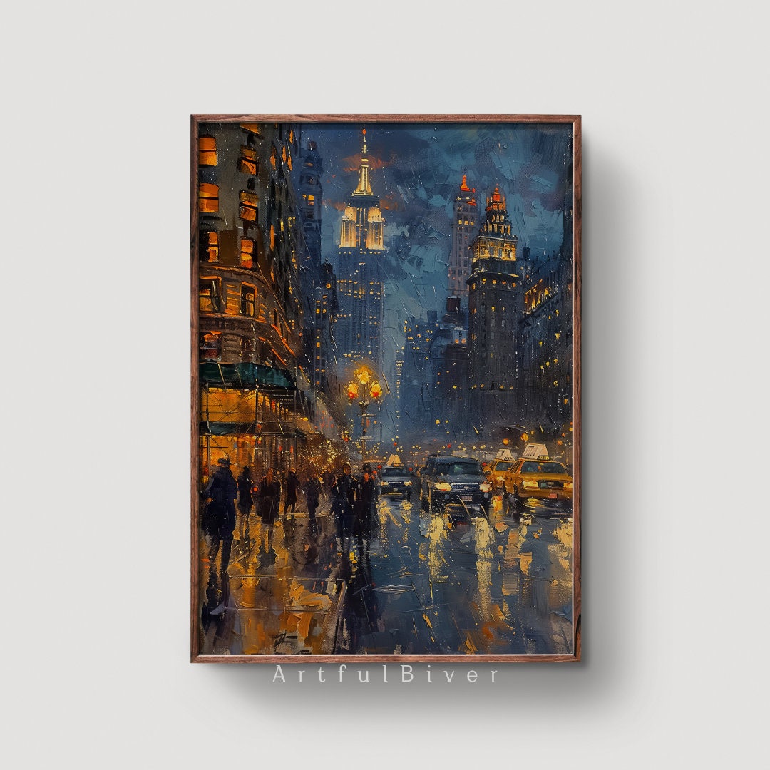 Nyc rain painting - Etsy 日本