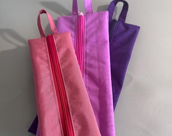 Handmade Water-Repellent Nylon 3D Zip Pouch Set Solid Colored Set