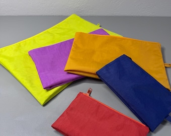 Handmade Water-Repellent Nylon Go Pouch Set Solid Colored Set