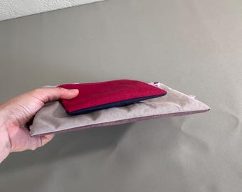 Handmade Water-Repellent Nylon Vacation Colorblock Flat Pouch Solid Colored Set