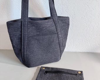 Handmade Denim Cloud Tote Bag Minimalist Shoulder Hobo Purse Size Small
