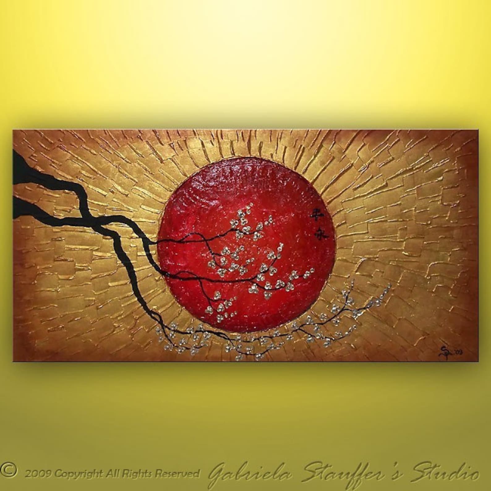Abstract Painting Asian Painting Wall Art Wall Decor Large Etsy
