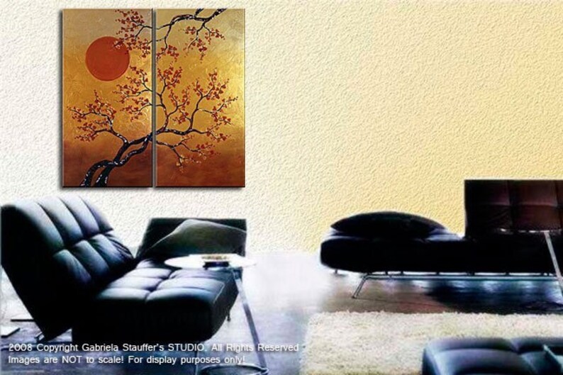 Abstract Painting Asian Painting Wall Art Wall Decor Large Etsy
