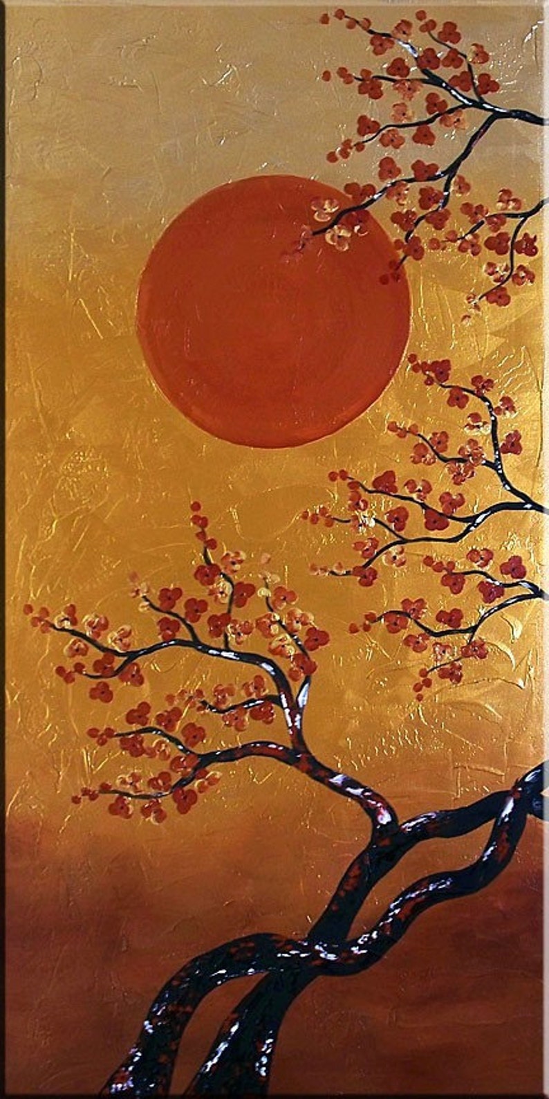 Abstract Painting Asian Painting Wall Art Wall Decor Large Etsy