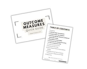Physiotherapie-Outcome-Maße Kurzanleitung, DPT, PT, Stationär, Ambulant, Orthopädie, Neurologie, Geriatrie
