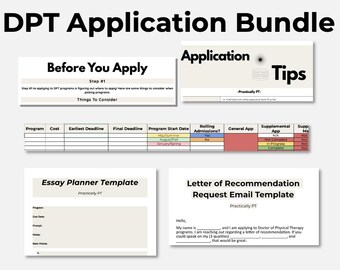 DPT Anwendungspaket, Handbücher, Tabelle, Essayvorlage, Empfehlungsschreiben