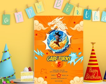 Dragon Ball Inspired Birthday Invitation | Editable Digital Party Invite | Instant Download | Anime Theme