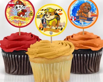 Puppy Rescue Party Cupcake Toppers | Paw-Inspired Printable Cupcake Decorations | Instant Download PDF PNG | Digital Puppy Birthday Decor